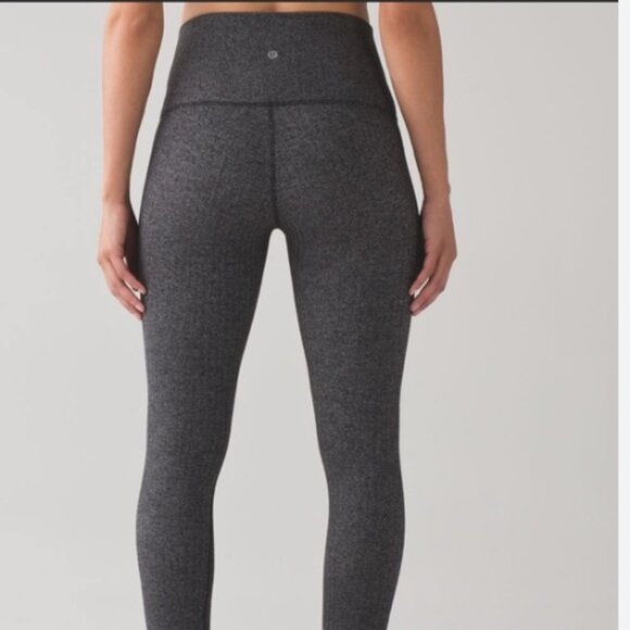 Lululemon Womens Size 2 Long Herringbone Wunder Under Long High Rise Tights - Picture 1 of 12